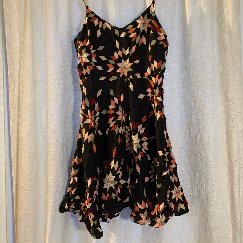 Gap spaghetti strap quilt print dress
